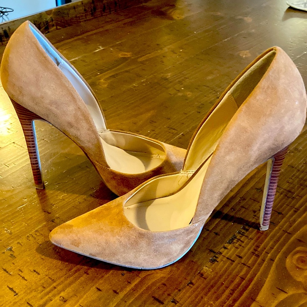Camel Colored Suede 5” Stiletto Pumps - size 7.5